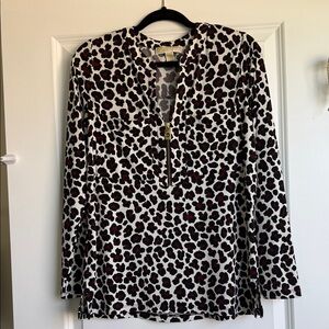 Michael Kors Black and Red Patterned Top